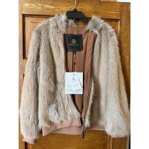 NEW FURIOUS FUR women's ostrich hoodie in brown
